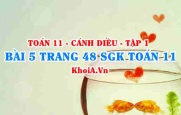 Bài 5 trang 48 SGK Toán 11 tập 1 Cánh Diều
